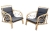 MOD 1441 2 FAUTEUILS EN ROTIN ET BAMBOU CIRCA 1970