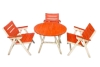INS 1656 Ensemble de mobilier de jardin laqué blanc et rouge