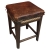AD 2126 Tabouret Art Déco en chêne et cuir, vers 1950. Décoration en bois sculpté en forme de corde