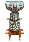 MOD 2013  Boleslaw Danikowski (1928-1979) Grande sculpture totem en céramique et chêne