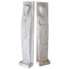 AD 1242 Deux grandes Statues époque Art Déco en plâtre peint