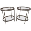 MOD 1451 Maison Bagues, paire de tables d&#039;appoint en métal argenté