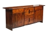 MOD 2057 Silvio COPPOLA Large buffet brutaliste en pin massif teinté circa 1960