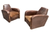 AD 1435 Paire de fauteuils Art Déco en cuir