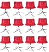 MOD 11513 Osvaldo Borsani pour Tecno, 12 chaises en aluminium et plastique Italie