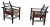 AD 2129 Charles Dudouyt, (attribué à) paire de fauteuils en bois massif recouverts de cordes bicolores
