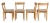 MOD 2121 Guillerme et Chambron , suite de 4 chaises Edition Votre Maison , circa 1970