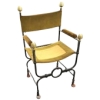 INS 1779 Ancien Fauteuil Curule En Fer Forgé Et Laiton