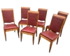 AD 19217 Gaston Poisson, ensemble de six chaises Art Déco en chêne vers 1930/1940