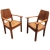 AD 2128 Charles Dudouyt, deux fauteuils en chêne massif et osier. Vers 1940