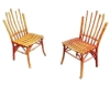 INS 1581 Paire De Chaises En Bois Laqué Imitant Le Bambou Circa 1950