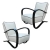 AD 2003 JINDRICH HALABALA, PAIRE DE FAUTEUILS ART-DECO