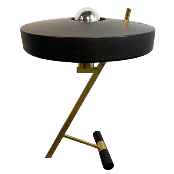 Moderne 2049 LOUIS KALF, LAMPE EN LAITON ET METAL LAQUE, EDITION PHILIPS 1955