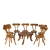 MOD 2119 Ensemble de mobilier artisanal comprenant une table basse de forme libre et 7 chaises.
