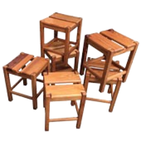 MOD 1141 Pierre Gautier-Delaye, Six Tabourets En Pin, Circa 1956