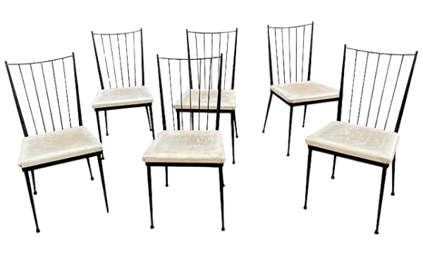 MOD 1345 6 chaises en métal laqué