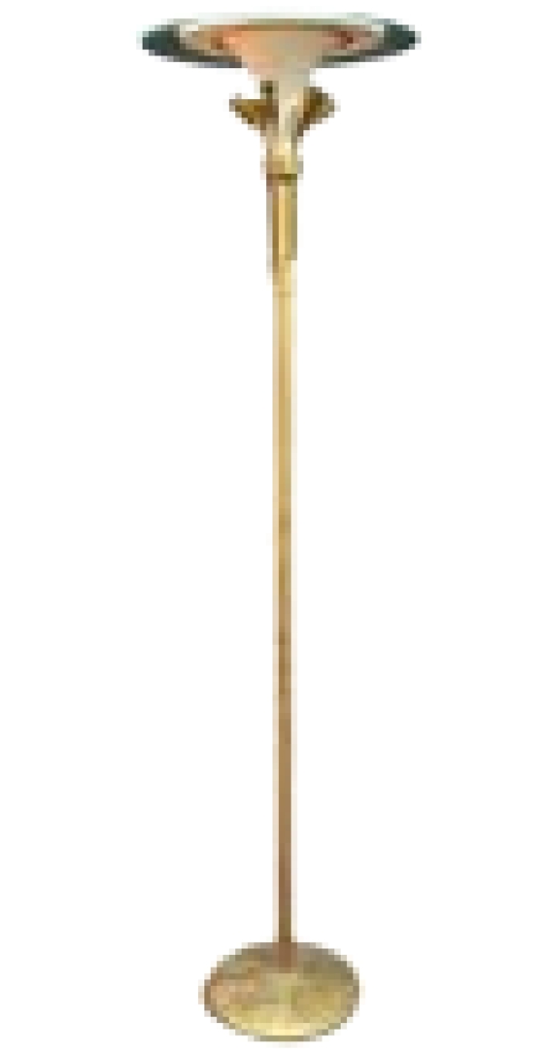 MOD 1744 Lampadaire italien en métal laqué, laiton et verre circa 1950.