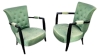 AD 1931 Paire de fauteuils Art déco en bois noirci vers 1940-1950