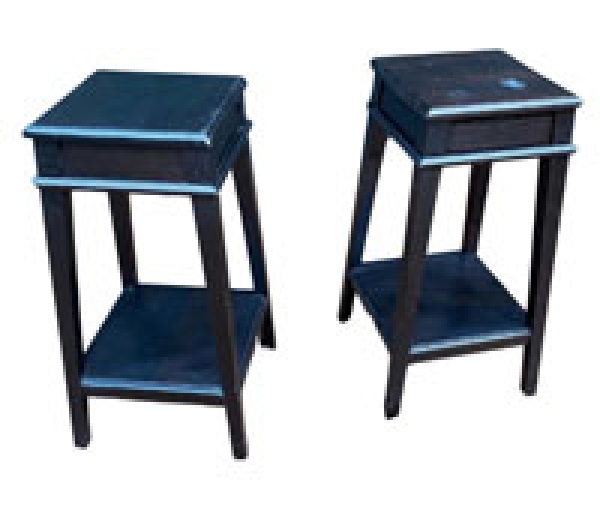 MOD 1931 Paire de sellettes en hêtre noirci circa 1950/1970