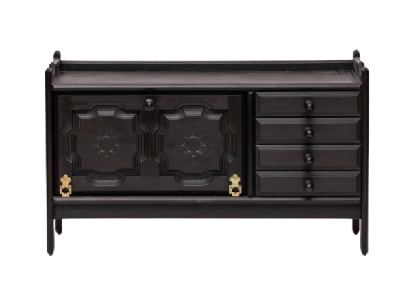 MOD 2037 Guillerme et Chambron, enfilade en chêne noirçi. Edition Votre maison, circa 1970