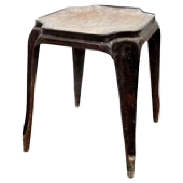 MOD 1736 Petit Tabouret Tollix Métal Et Bois Vers 1930