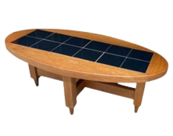 MOD 15513 GUILLERME ET CHAMBRON, table de salon en chêne et céramique