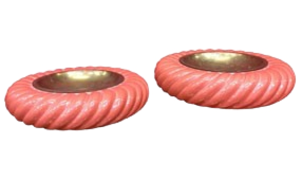 MOD 18210 Tommaso Barbi, deux vide poches en céramique, Italie, circa 1960.