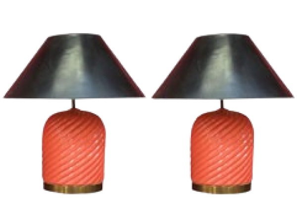 MOD 1829 Tommaso Barbi, deux lampes de table en céramique circa 1960