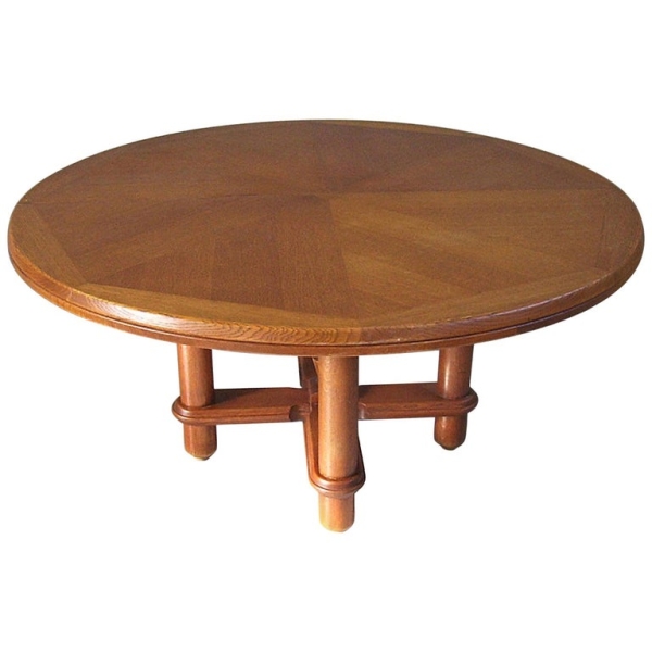 MOD 1375 Guillerme et Chambron, grande table en chêne modèle Victorine