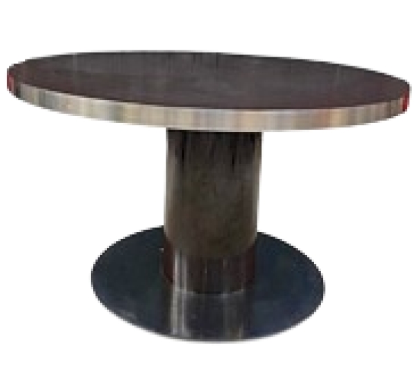 MOD 1633 Willy Rizzo, Edition Sabot, table en bois laqué et métal
