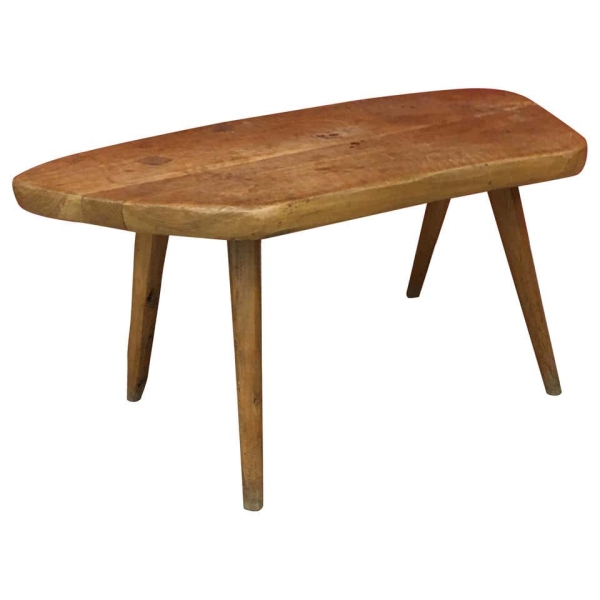 MOD 1253 Table Brutaliste De Forme Libre En Orme Massif, Circa 1950