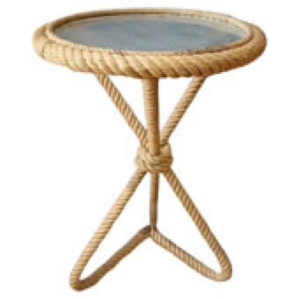 MOD 1807 Audoux-Minet, Guéridon Gainé De Corde Circa 1950