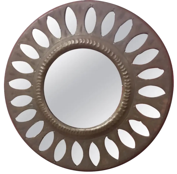 MOD 1272 Miroir En Cuivre Martelé Circa 1950
