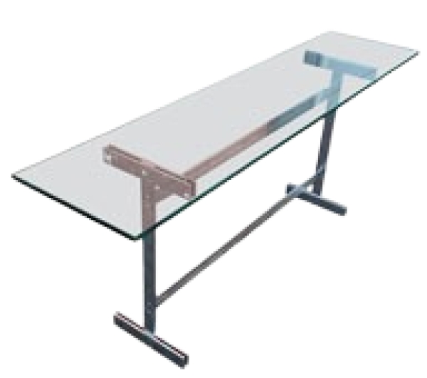 MOD 1562 Guy Lefevre, console en acier et verre