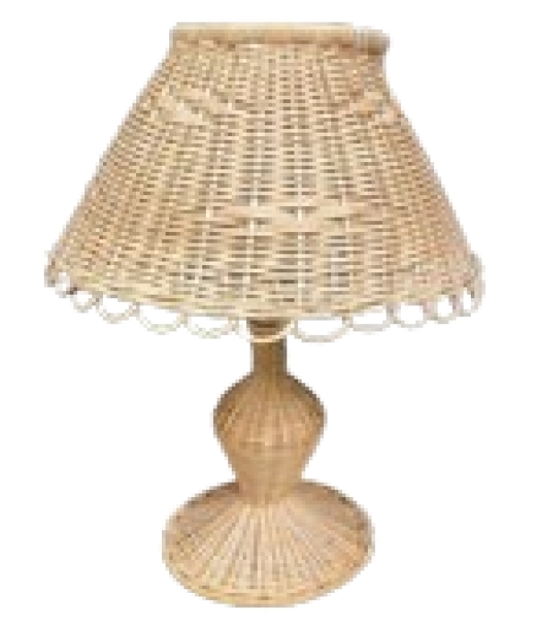 MOD 1775 Lampe en rotin et bambou vers 1950-1960