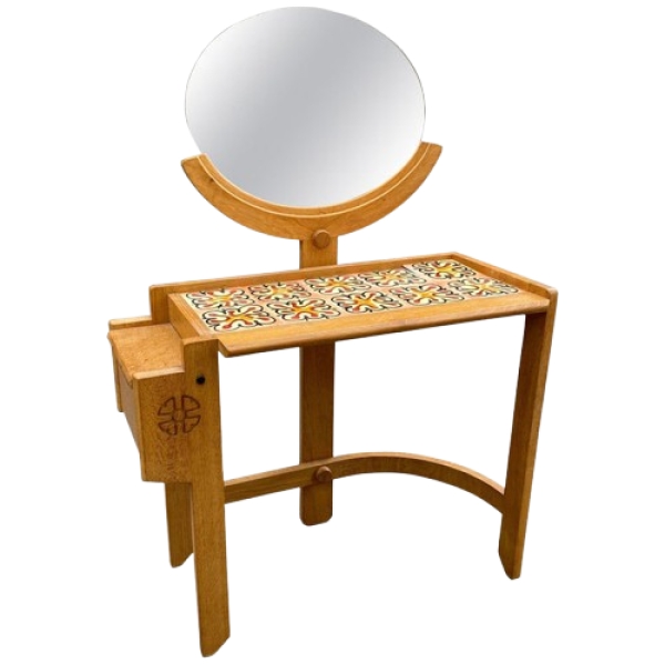 MOD 1322 Guillerme et Chambron, coiffeuse en chêne et céramique