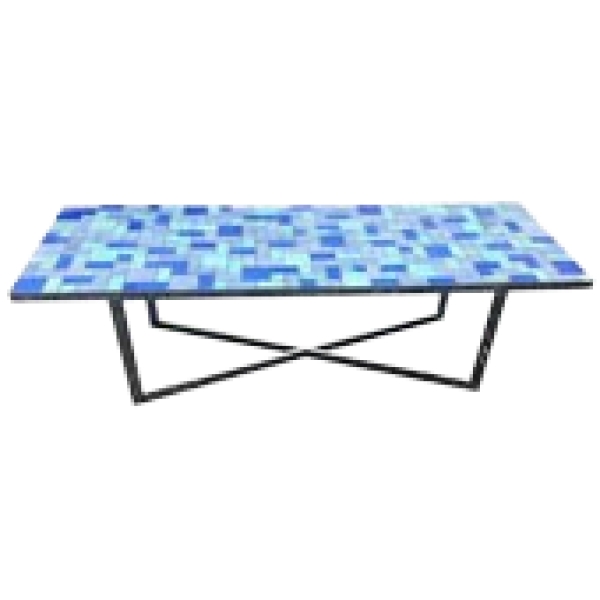 MOD 11410 grande table de salon en métal chromé et céramique