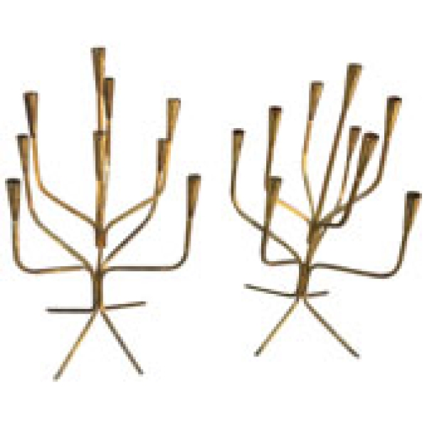 MOD 1161 Travail Scandinave Vers 1960, Paire De Candélabres