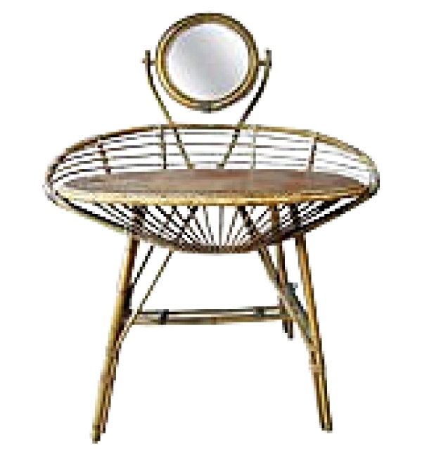 MOD 1804 Charmante coiffeuse ou console en bois et bambou par Louis Sognot