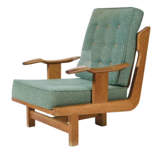 MOD 2046 Guillerme et Chambron, rare fauteuil tripode circa 1960. Edition Votre maison