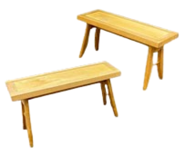 MOD 1696 Guillerme et Chambron, 2 tables d'appoint en chêne