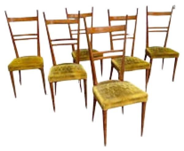 MOD 1821 TRAVAIL FRANCAIS SUITE DE 6 CHAISES A HAUTS DOSSIERS EDITION ROSET1959