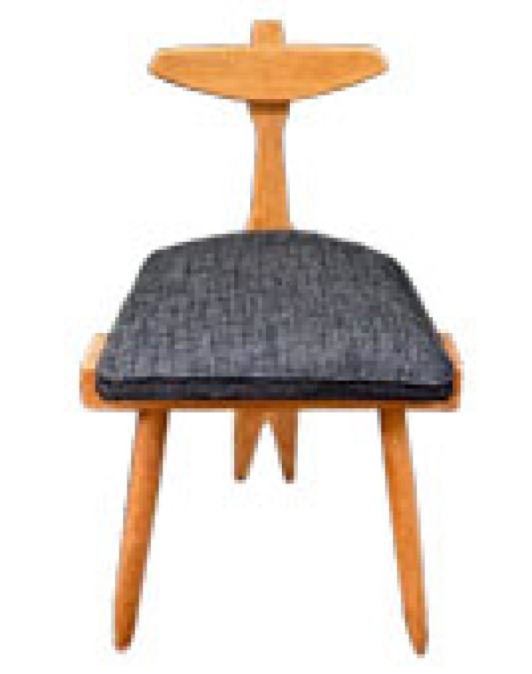 MOD 16711 Guillerme Et Chambron, chaise Tripode en chêne circa 1970