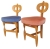 MOD 2011 Guillerme et Chambron paire de rares chaises tripodes. Edition Votre Maison