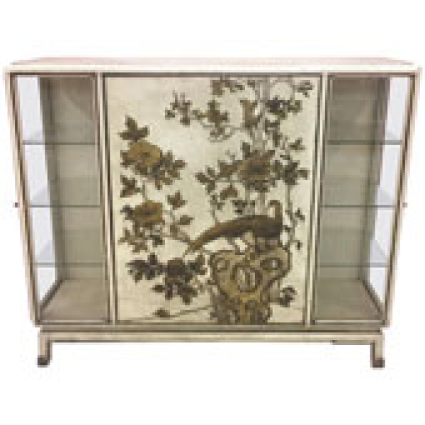 MOD 1237 Grand Bar Vitrine A Systeme En Bois Laqué , Italie Circa 1950/1960