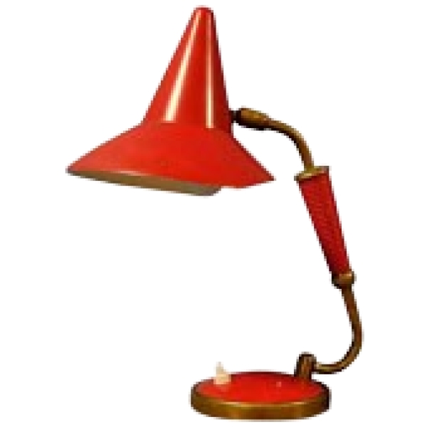 MOD 1109 Lampe en métal laqué et laiton vers 1950.