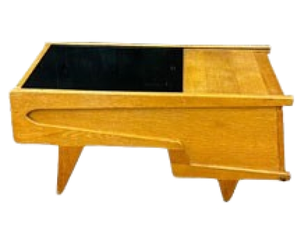 MOD 16710 Guillerme Et Chambron, table de salon en chêne et marbrite