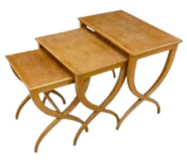 MOD 1611 Tables gigognes en hêtre teinté circa 1940/1950