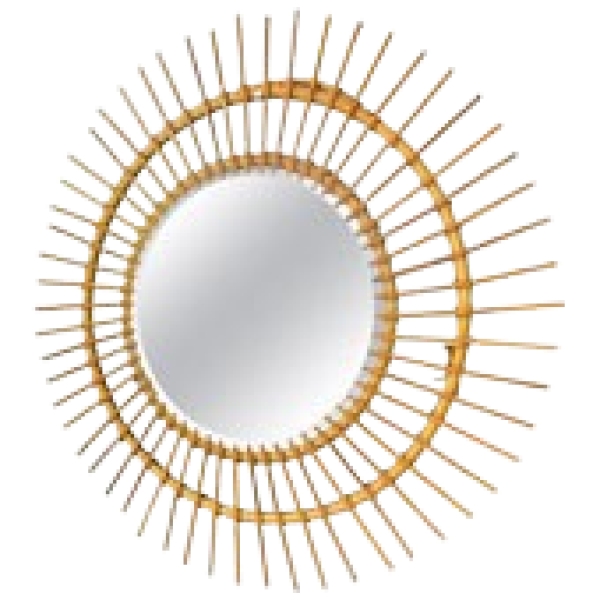 MOD 1739 Miroir en rotin diamètre 70 cm