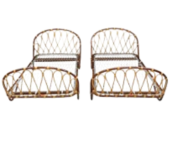 MOD 15412 Paire de lits Ondaflex en bambou